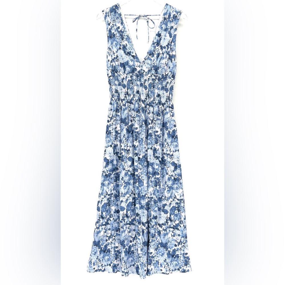 A&F Floral Blue and White Maxi Dress
